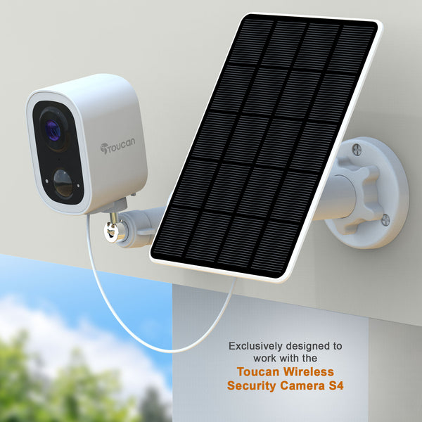 Toucan Solar Panel Charger work for the Wireless Security Camera S4 (SKU: TWC400S)