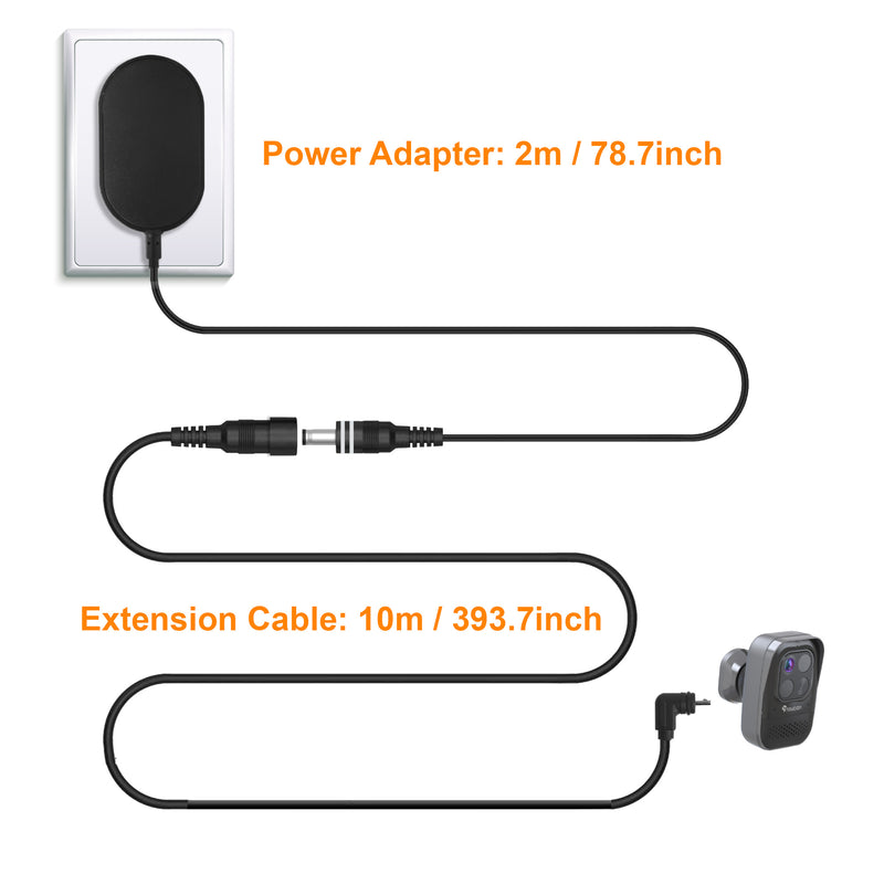 Toucan Wireless Security Camera Pro & Power Cable with Power Supply Bundle