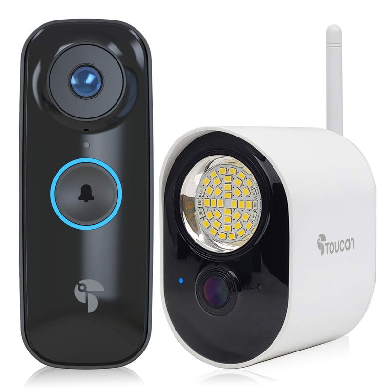 Toucan Wireless Video Doorbell PRO & Toucan Floodlight Security Camera Bundle